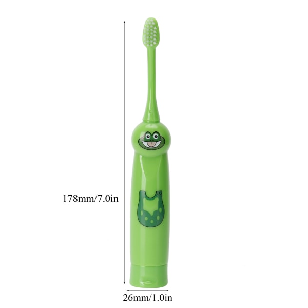 Børne elektrisk tandbørste tegneseriemønster Vandtæt tandrensningsbørste gave til børn Grøn