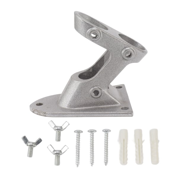 Flaggstångshållare i aluminiumlegering, dubbla hål, rostfri, tjock, kraftig flaggstångshållare för utomhusbruk, silver