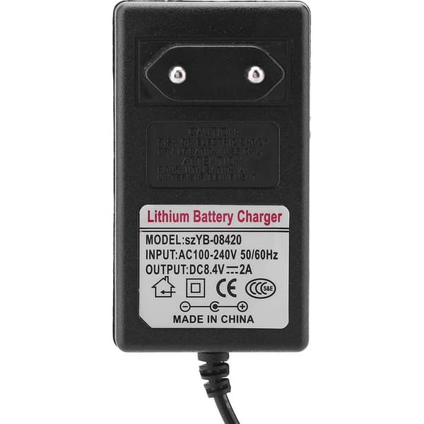 8.4V 2A netoplader til lithium-ion-batterier til luftpudefartøjer og RC-biler - hurtigopladningsadapter