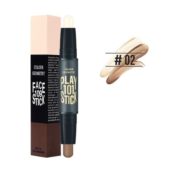 Highlighter Stick Dubbelsidig Vattentät Brightener Highlighter Smink Konturstift Typ 2