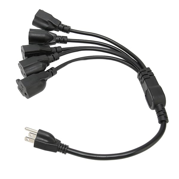 3-benet 1 til 5 udtag strømkabel kraftig 16AWG 18AWG 5-vejs strømkabelsplitter til computer LED scenelys