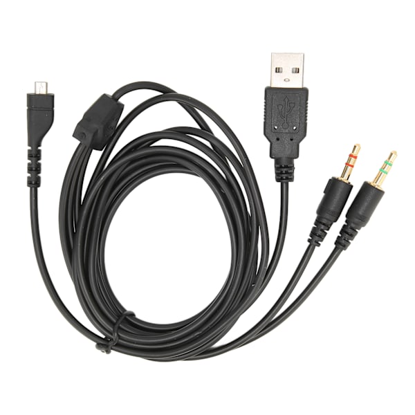Hodetelefonlydkabel USB og 3,5 mm Audio Jack lydledning med belysning for SteelSeries Arctis