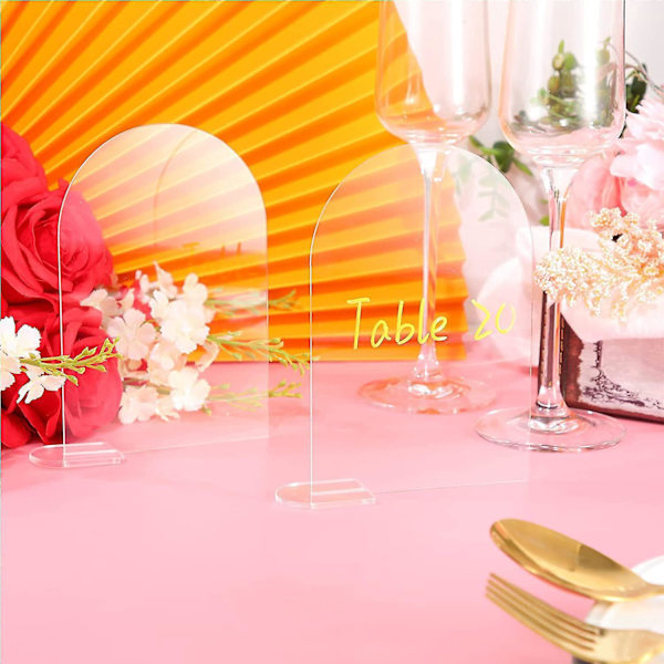 Runde Topp Bryllupsbordnummer, Akryl Nummerholdere for Elegante Bryllup