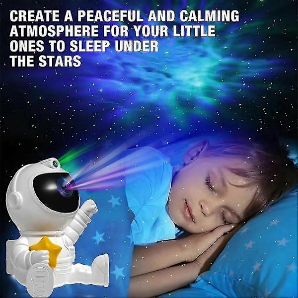 Astronaut Stjerne Projektor Natlampe, stjernefyldt Nebula Loftprojektionslampe med Fjernbetjening, Galaxy Natlampe Projektor -GSL