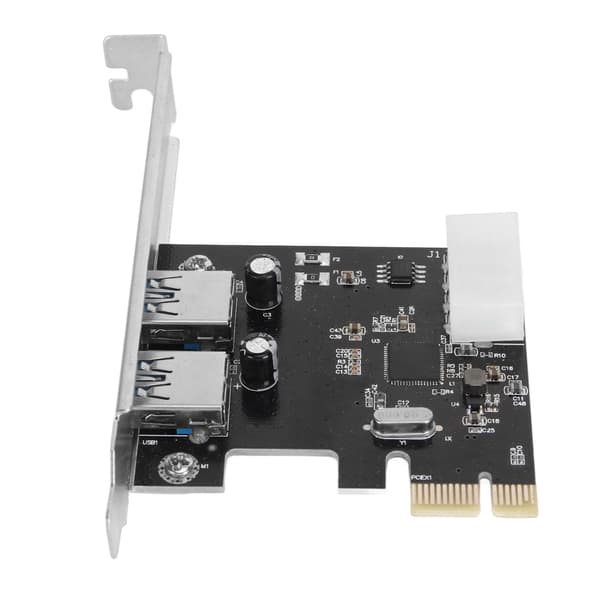 PCIe til USB3.0 udvidelseskort 5 Gbps 2 porte 4-benet strømstik Plug and Play PCIe-controllerkort til Win Desktop PC
