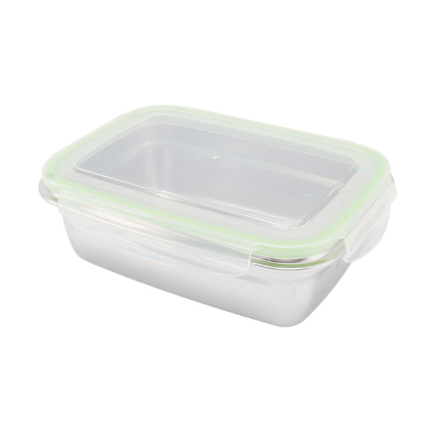 Lunchlåda i rostfritt stål 304, läckagesäker matförvaringsbehållare, fyrkantig Bento-låda 850 ml