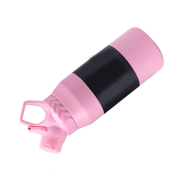 Rostfritt stål vakuumisolerad flaska snygg innovativ hög kapacitet läckagesäker sportvattenflaska för utomhussporter bilresor 750 ml rosa