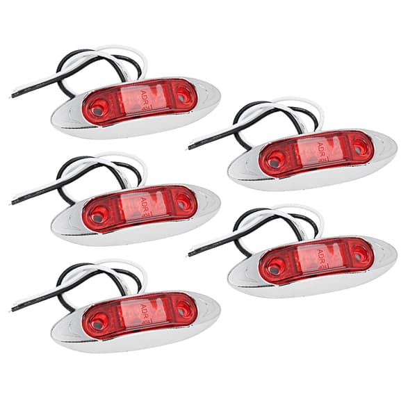 5 stk. 10-30V 3LED Sidemarkeringslys Bil Blinklys Frigangslys (Rød)