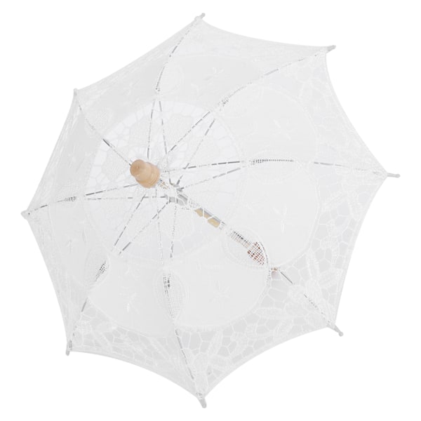 Spets Parasol Bröllop Brud Parasol Paraply för Fotografi Rekvisita Bröllop Tillbehör Vit