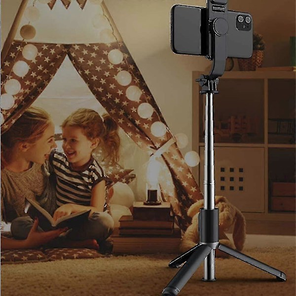 Selfie Stick Tripod, Bærbar Udtrækkelig 3 I 1 Rustfrit Stål Telefon Tripod_SZXM