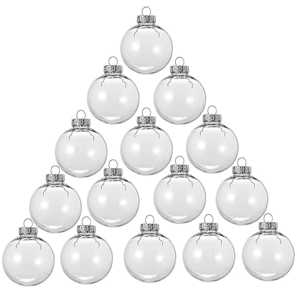 Klara Plast Julkulor - 15 st Runda Fyllbara DIY Träddekorationer