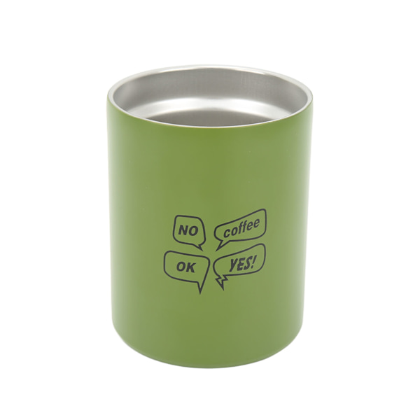 12oz 320ml Rostfritt Stål Kaffe Mugg Bärbar Isolerad Kaffe Resmugg med Lock Halm Grön