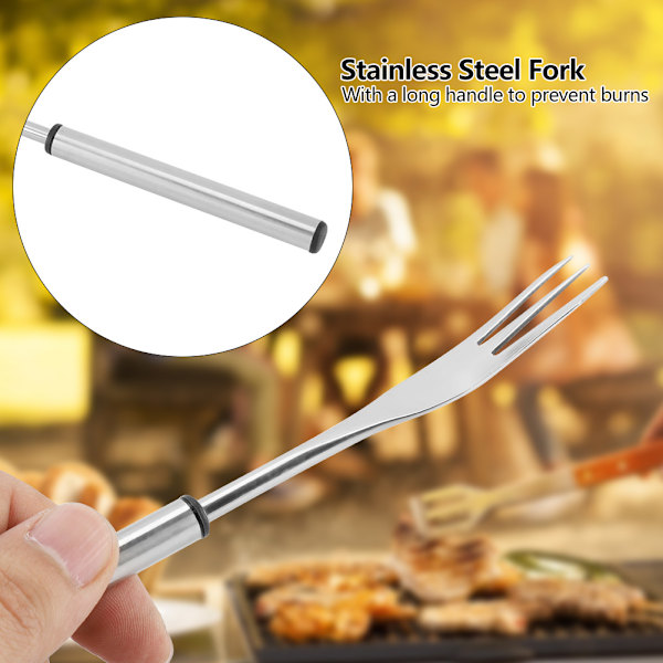 6 stk. rustfrit stål hot pot gaffel udendørs picnic BBQ grillspyd
