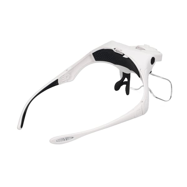 Hodebåndlupe 4 LED sterke lys 5 avtakbare optiske linser Ergonomisk håndfri forstørrelsesglass for lesing