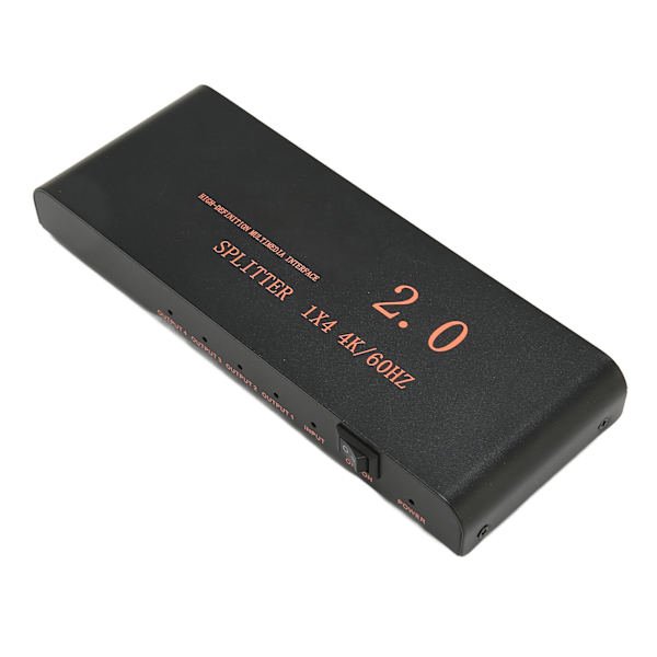 1x4 HD Multimedia Interface Splitter 1 in 4 Out Full HD 3D AV -jakolaatikko HD TV:lle DVD-näyttö Projektori 100-240V EU Plug
