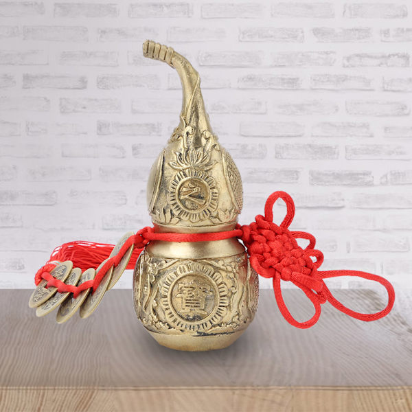 Pure Brass Wu Lou Cucurbit Gourd Home Decoration Symbol of Luck and Treasure