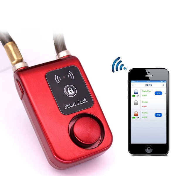 Älykäs Bluetooth-pyörän lukko - Sovelluksella ohjattava, varkaudenesto, roiskeenkestävä, 15,7 tuuman pitkä teräksinen moottoripyörän lukko