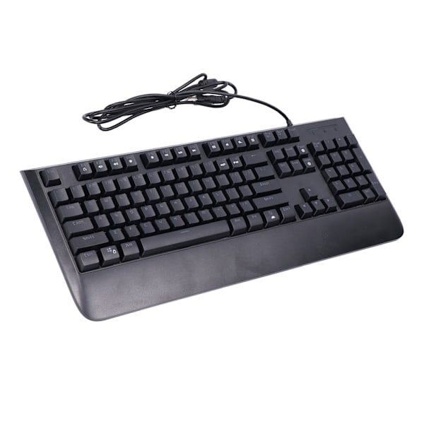 Gaming tastatur med kabel, LED-baggrundsbelysning, 104 taster, sort mekanisk tastatur til computerspil og kontor