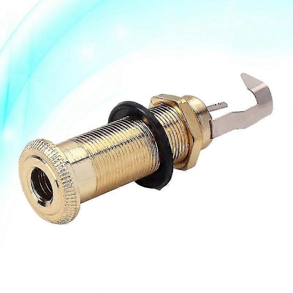 1/4 tomme 6,35 mm gjenget sylinder bassgitar endepinne jack pickup utgang inngang jack plugg sokkel (gylden)