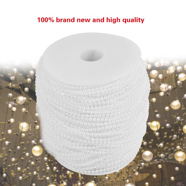 100m/rulle Imitation Pärltråd Pärlband DIY Bröllopsdekoration 2,5mm (vit)