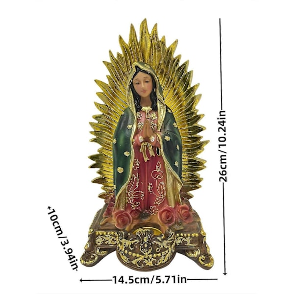 Guadalupe Neitsyt Marian Pöytäkoriste Sisätilojen Takka Hyllylle