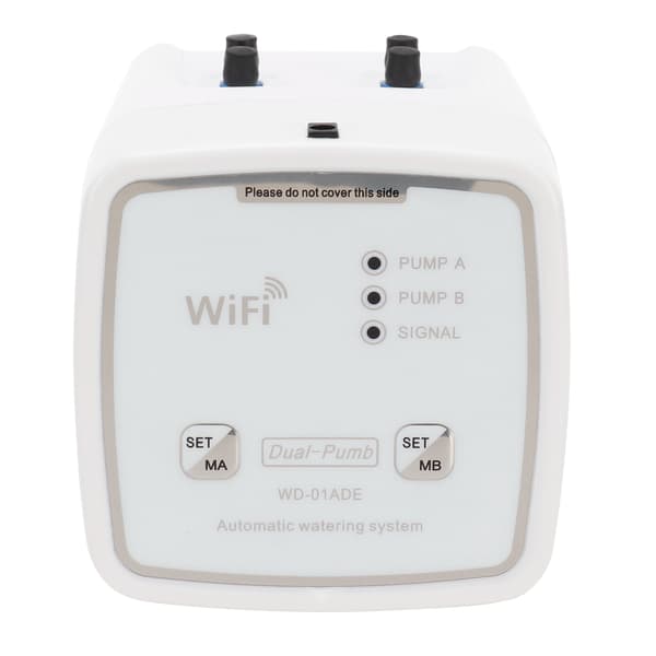 WIFI Intelligent Hagevannings-timer Dryppvanningssett Vanningssystem 100‑240V Dobbelpumpe EU-plugg