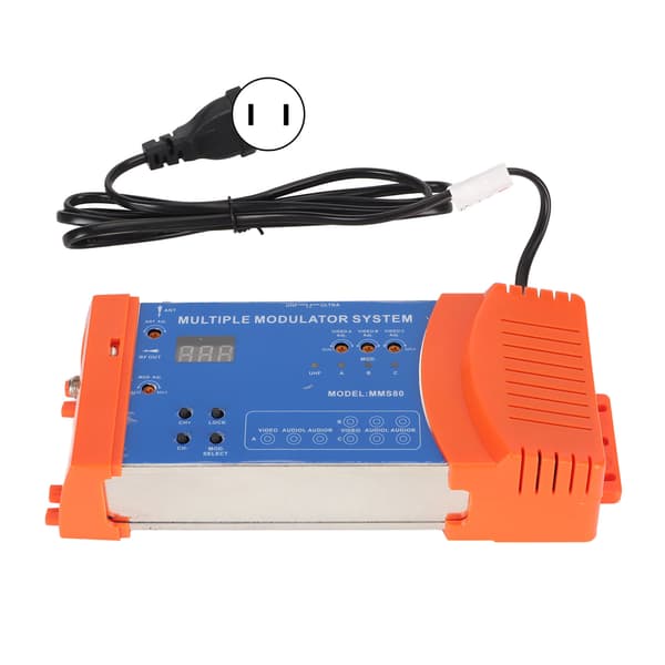 Hjemmemodulator multikanalsstøtte PAL NTSC flere modulatorsystemer for TV-boks AV-kilde 100‑240V US-plugg