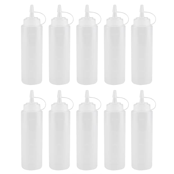 240 ml 10 st/set plastkrydddispenser för såsolja gräddvinäger (vit)