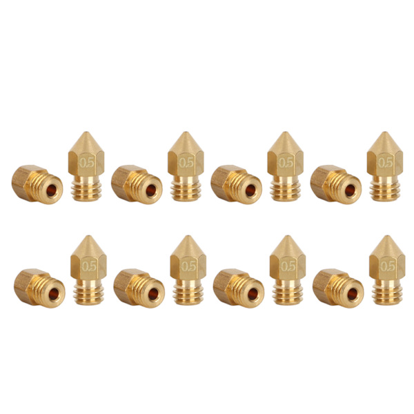 20 st MK8 munstyckessats 1,75 mm M6 gängade polerade extrudermunstycken med förvaringslåda för byte av 3D-skrivare 0,5 mm