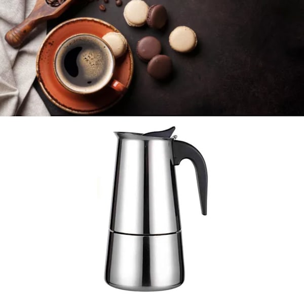 100ML Rostfritt Stål Kaffebryggare Moka Kanna Isolerad Termisk Kaffekanna för Handbryggt Kaffe