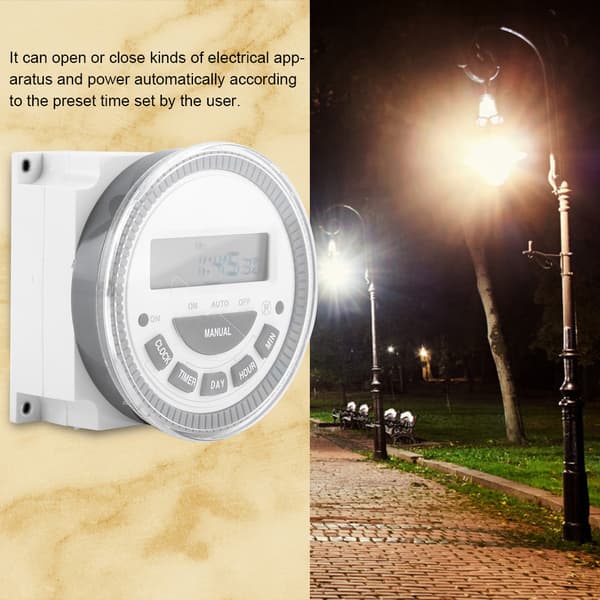 16A 7 dages ugentlig programmerbar digital timer tidsrelæafbryderudgang (220V 16A TM-619H-2)
