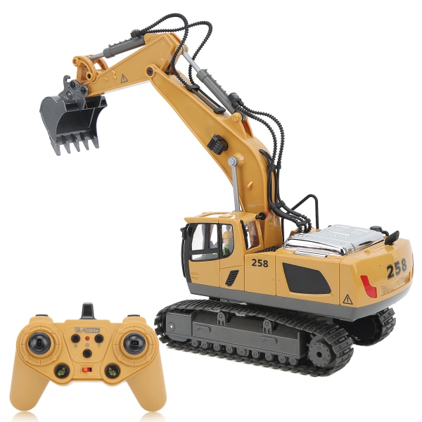 RC Excavator 11 Channel 2,4 Ghz 1:20 Simulation Design Pyöritettävä kauko-ohjattu kaivinkonelelu yli 3-vuotiaille