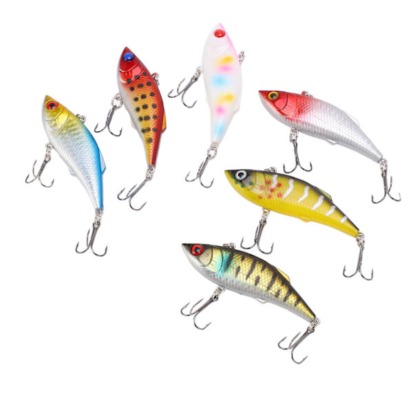 6 st sjunkande hårda fiskedrag, konstgjorda fiskedrag i plast för sötvatten och saltvatten, 8 cm/10 g