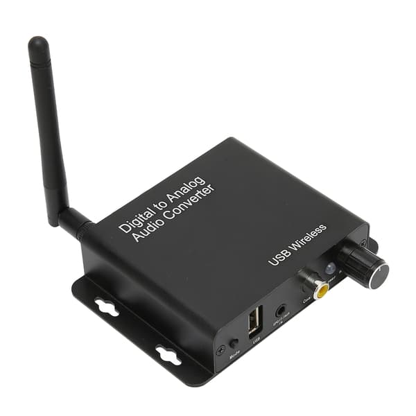 Digital til Analog Lydkonverter Høj Integreret DC5V2A Stereo Bluetooth Lydkonverter til Hjemmebiograf Sort
