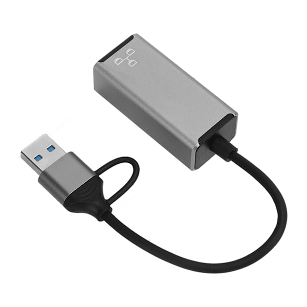 Typ C till Ethernet-adapter USB A till RJ45 nätverksadapter för bärbara datorer Mobiltelefoner Tabletter