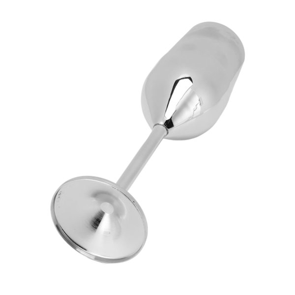 Vinglas i rostfritt stål, vackert och elegant metallchampagneglas för middagar, fester, silver