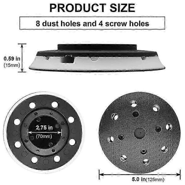Slibepude 492280, 125 mm (5 tommer), 8 huller, kompatibel med Festool