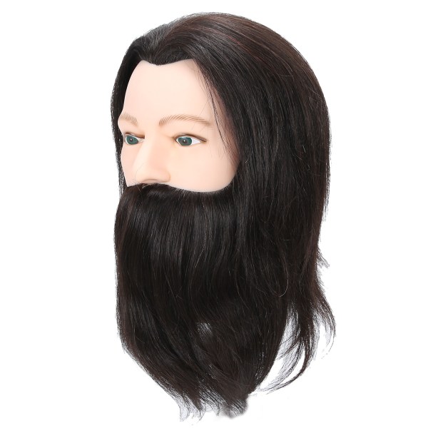 Salon Mand Mannequin Head Human Hair Practice Frisør Training Head for Styling