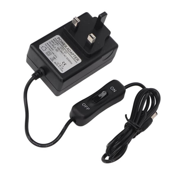12V strømadapter 20 cm nålskumkutter DC strømforsyningsadapterpluggutstyr 100-240V UK-plugg 12V 2A 24W