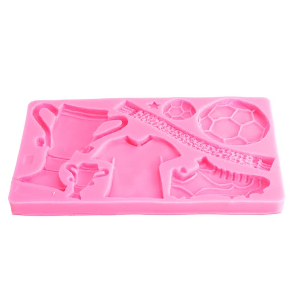 Fodboldtrofæ Silikone Fondantforme Tøj Sko Kage Chokoladeform DIY Bageform Pink