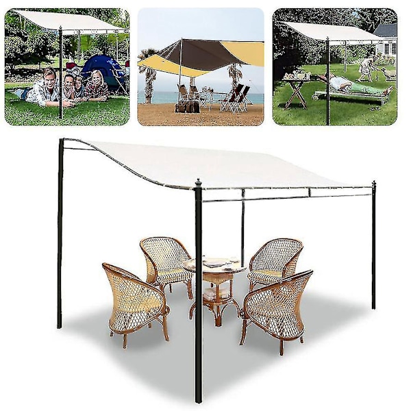2,6x2,5m 300d Canvas Vattentätt Tält Tak Markis Överdrag Solskydd Segel För Utomhus Trädgård Strand Camping Uteplats