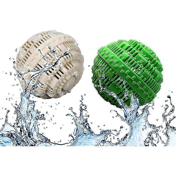 2 Stykker Magisk Vaskeball, Naturlig Vaskeball, Gjenbrukbar Vaskemaskinball, Sunn og Antibakteriell, Naturlige Vaskeballer, Dekontaminering