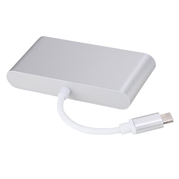4-i-1 Multifunktionell Typ C till USB3.0+RJ45+HDMI+PD-omvandlare 4K Videoadapterhubb