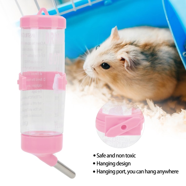 Automatisk No Drip Hamster Drinking Fountain 125ML pink