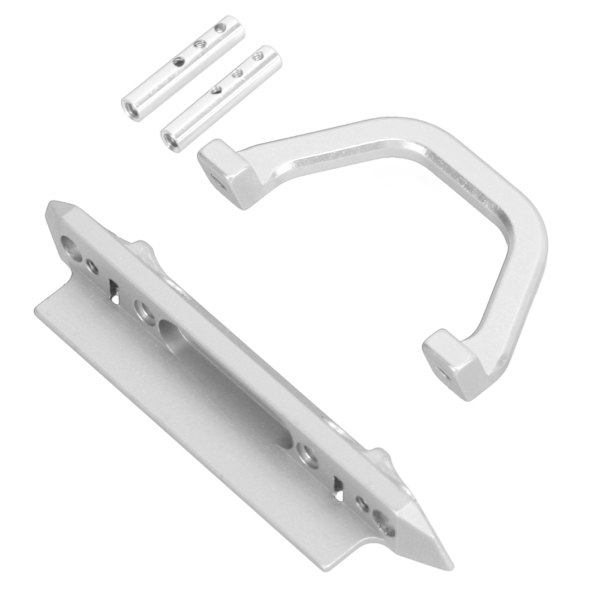 RC Metall Aluminium Frontstoßstange mit LED-Licht Stabile RC-Zubehör für Axial SCX24 1/24 Ferngesteuertes Auto Silber S