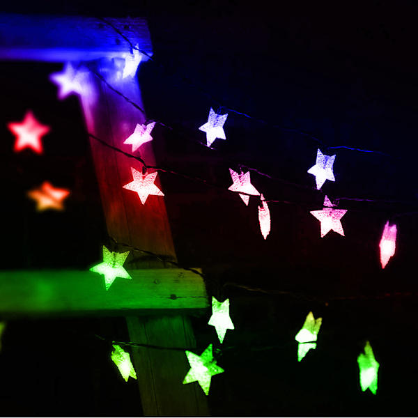 Solar Star String Lights Outdoor Aurinkoenergialla toimivat valot Tuikkivat keijuvalot puutarhan nurmikolle patiolle maisema Joululomakoristeet