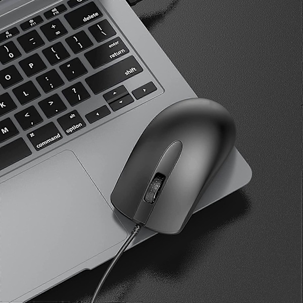 USB Kablet Mus, Gaming Mus, Ambidextrous, 2400 DPI Kompatibel med PC/Mac/Laptop/Laptop/Desktop 1.5M Kabel (Sort)