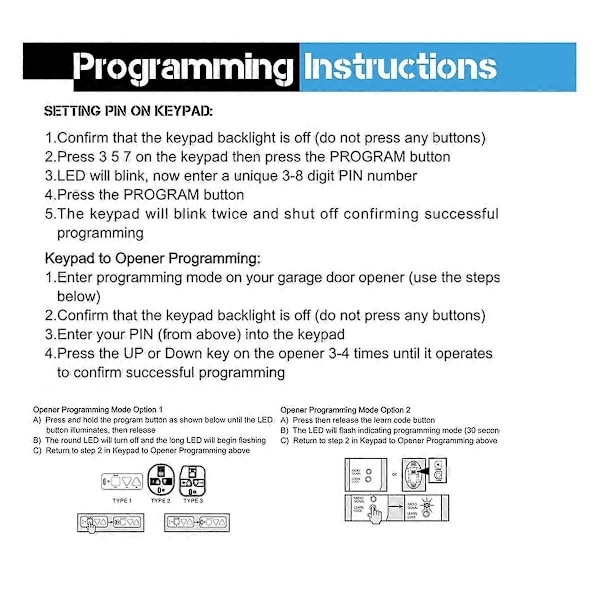 För Genie Garageportöppnare Keypads, Trådlös Garageport Keypad