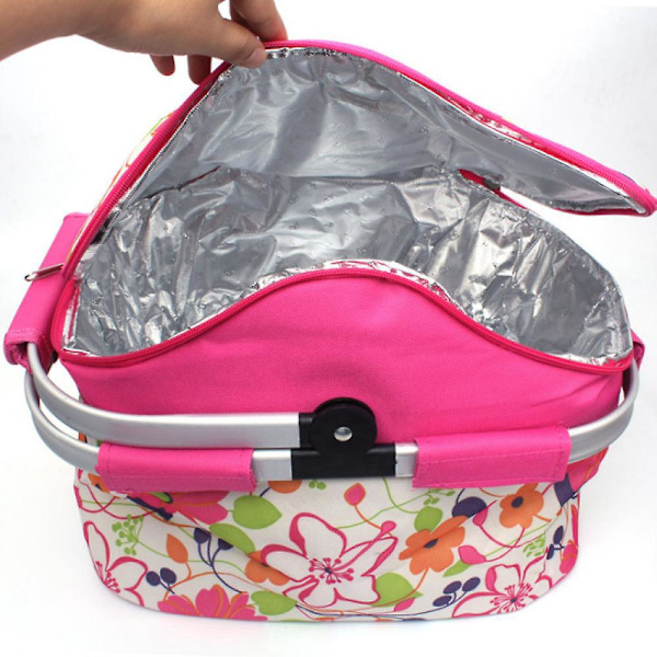 20l Isoleret Sammenklappelig Picnic Køletaske Tote Frokosttaske Til Camping Vandreture Strand Grillaftener Udendørs Picnic (pink)
