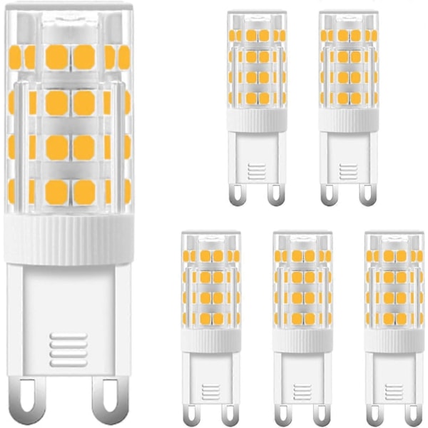 G9 LED-lampa 5W (5 st) motsvarar 40 watt halogen G9 3000K Varmvitt ljus 220V Flimmerfri Ej dimbar Lämplig för vardagsrum och sovrumsbelysning.
